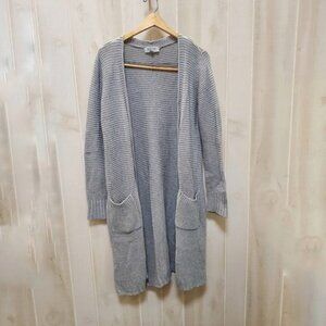 Long Button Front Cardigan Kenneth Cole w/ Pockets! Size L 100% Cotton